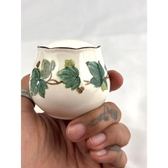 VTG Green Ivy Plant Salt and Pepper Ceramic Shakers Japan Set - Picture 7 of 16